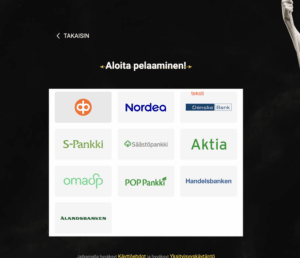 Verkkopankin valitseminen talletusta varten